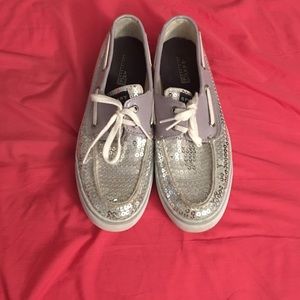 Sperrys Silver Sequins