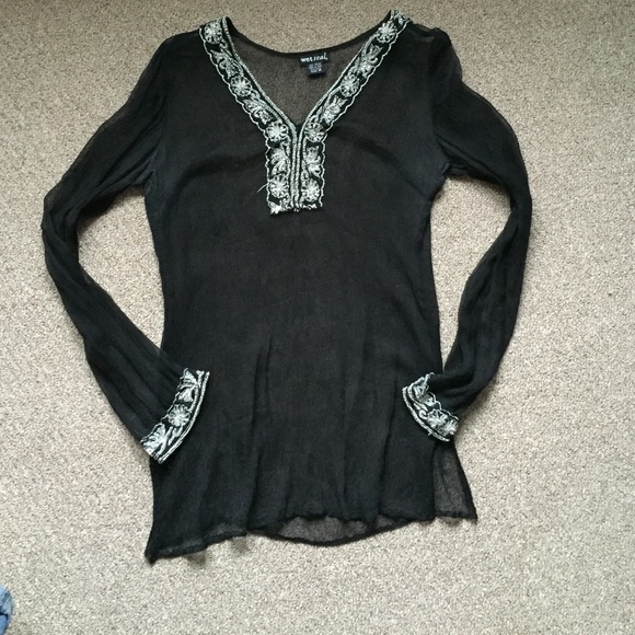 Shear swimsuit coverup/top