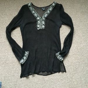 Shear swimsuit coverup/top