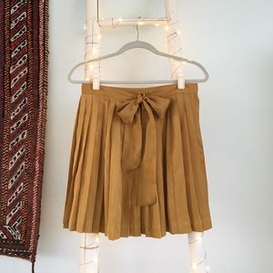 Gold GAP Pleated Skirt with Self Tie Bow