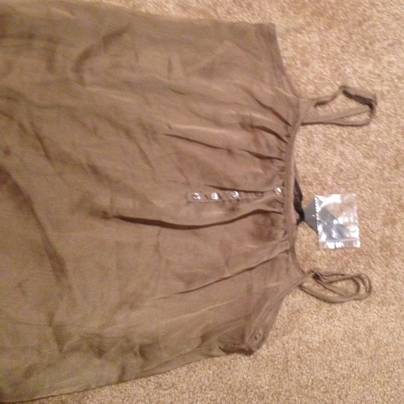 Brown sheer layering tank