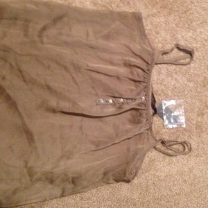 Brown sheer layering tank