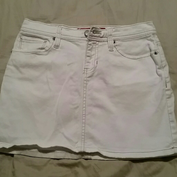 Gap white jean mini skirt
