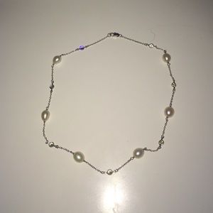 REAL pearl & crystal necklace
