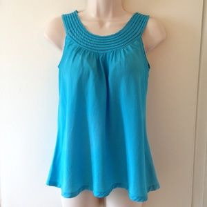 Banana Republic Sleeveless Turquoise Top 100% Silk