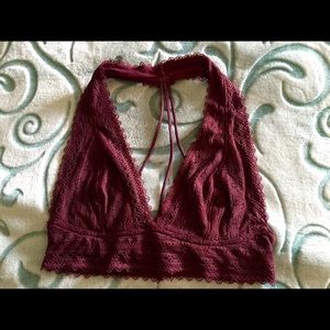 UO Maroon halter bralette