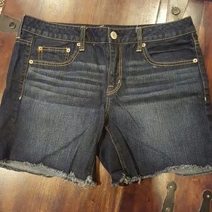 AE dark denim shorts