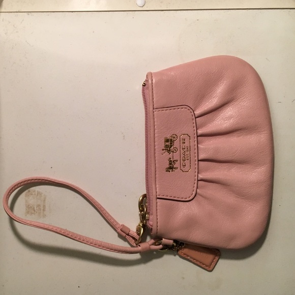 Authentic pink coach wristlet