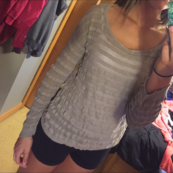 Pleated tan sweater from Francesca's