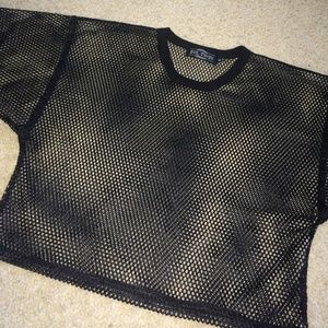 Black Mesh Jersey Tee