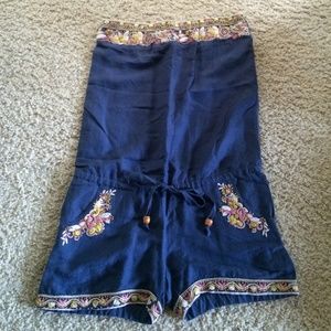 Blue Crochet Miss Me Romper