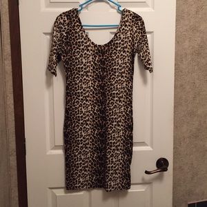 Leopard print fitted dress NWT
