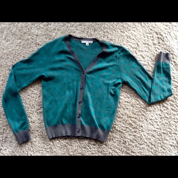 Cabi green & grey sweater