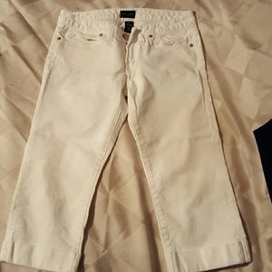Limited white denim capri pants