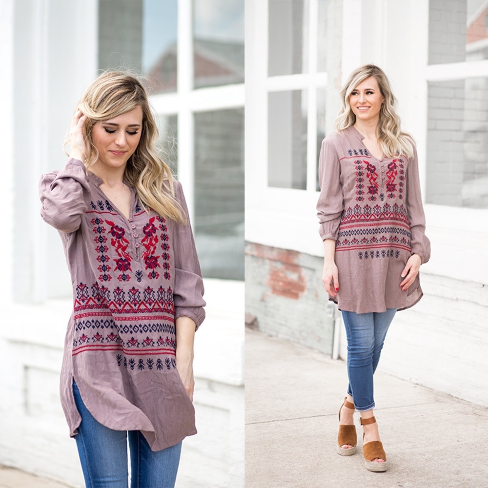 *SALE* Embroidered Tunic Dress