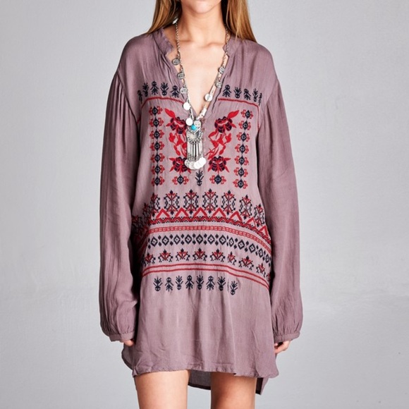 *SALE* Embroidered Tunic Dress - Picture 4 of 5