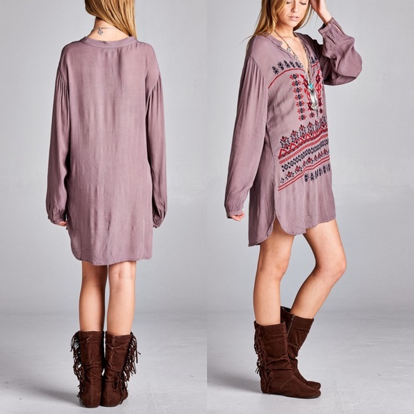 *SALE* Embroidered Tunic Dress - Picture 5 of 5