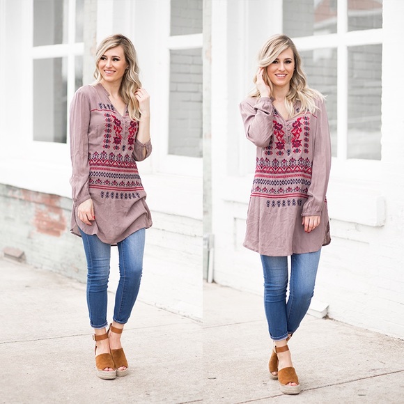 *SALE* Embroidered Tunic Dress - Picture 2 of 5