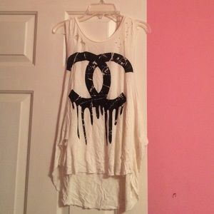 Chanel drip logo tank
