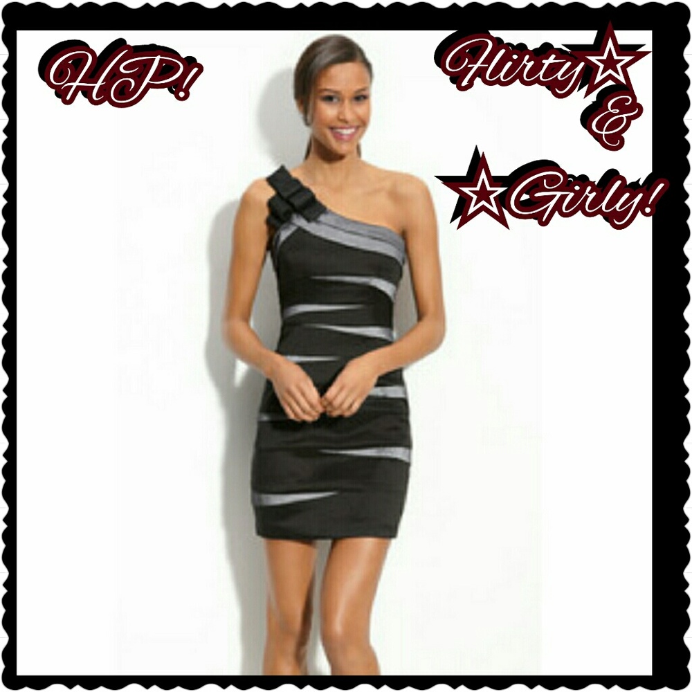 *HP*Taffeta one shoulder dress