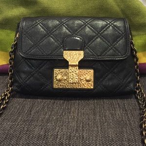 Vintage Marc Jacobs Black Leather Baroque Shoulder Bag