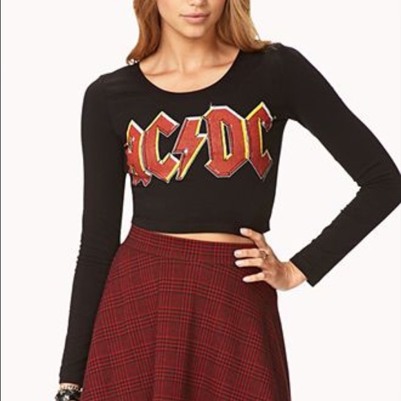 ACDC long sleeve crop top from forever 21