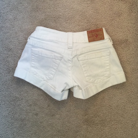 True religion white jean shorts