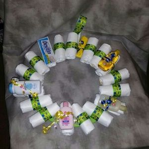 (Sold) Diaper wreath arrangement