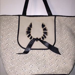 Nina Ricci Adele Eyelet Leather Shopper Tote