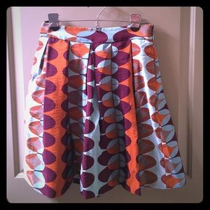 Pleated geometric print skirt from Anthropologie