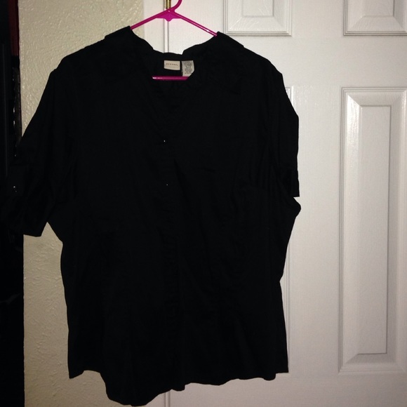 MERONA SZ 24 Sateen black collar short sleeves