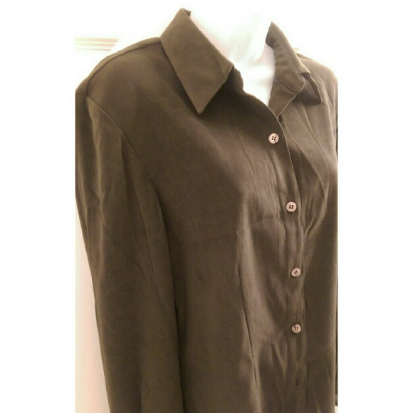 Vintage dark green button down shirt - Picture 2 of 4