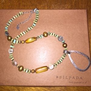 Retired Silpada howlite pearl necklace