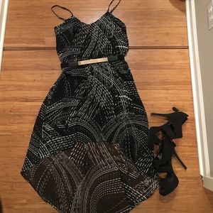 Express black and white high low dress