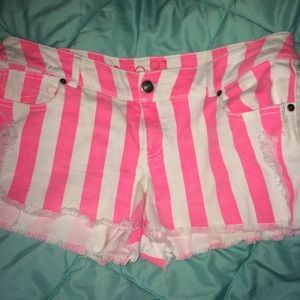 Pink and white stripped shorts