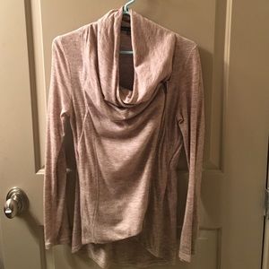 Taupe cross zip cardigan. With pockets!