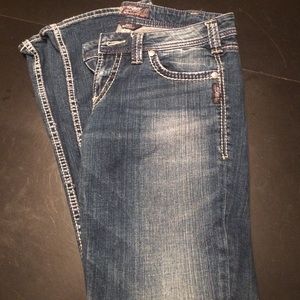 Silver AIKO bootcut jeans. Size 30/33.