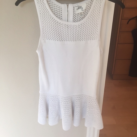 MILLY white eyelet peplum top $275