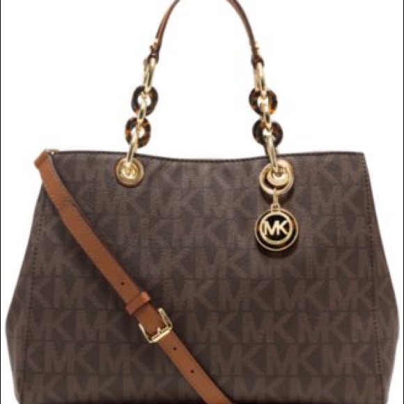 MK Cynthia Medium Signature Brown Satchel