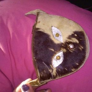 Vintage 1940s cowhide coin purse