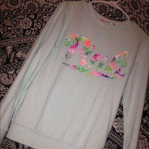 Light blue tropical pink shirt!