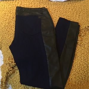 Aqua leather pants