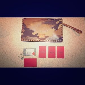 Authentic Valentino Rockstud Camo Flap Clutch