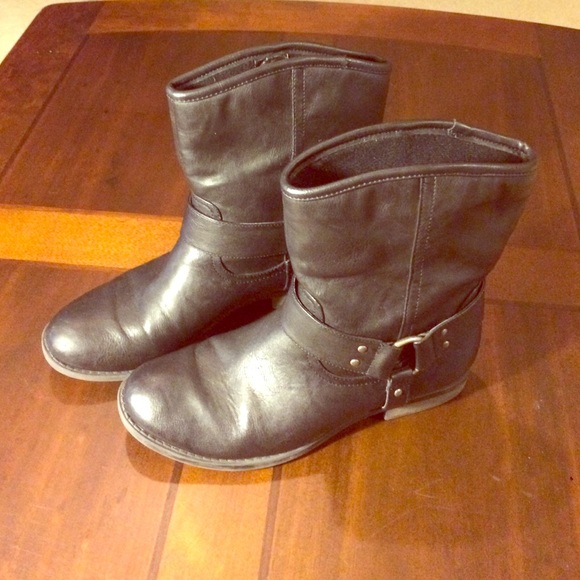 black ankle boots with silver