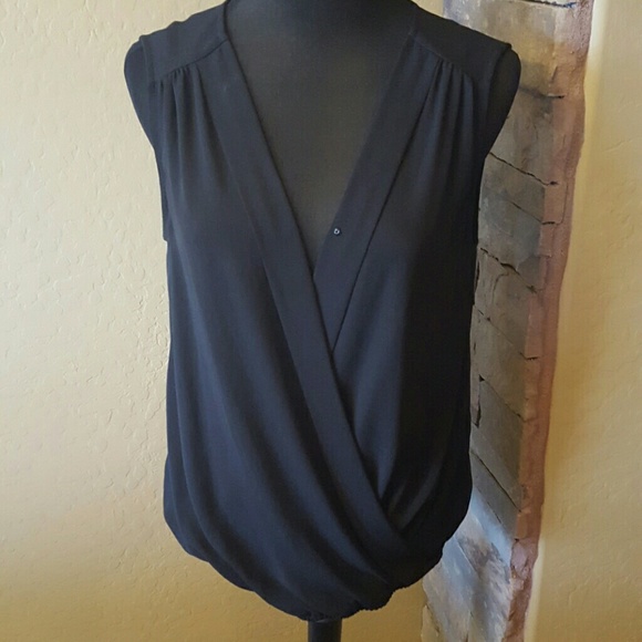 Bellatrix Black Sleeveless Wrap Blouse M