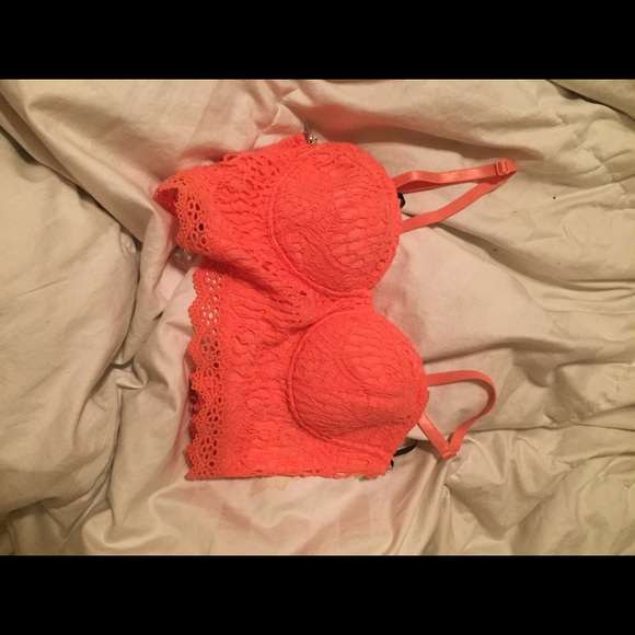 Coral Lacey crop top. Never worn.