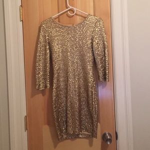 TFNC gold sequin dress