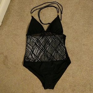 NWT black crochet swimsuit