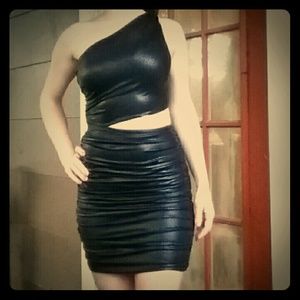 bebe little black dress with cutout waist