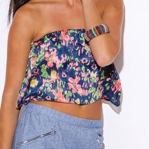 Floral Print Open Back Tube NWT Retail